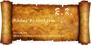 Ráday Krisztina névjegykártya